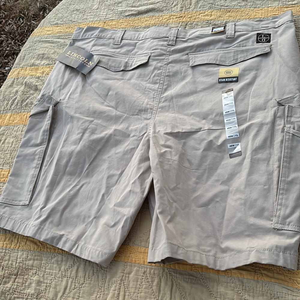 NWT Lincoln Outfitters Flex Cargo Tan Shale Shorts Men’s 48W Stain Resistant - Picture 13 of 16